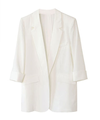 Relaxed Three-Quarter Sleeve Lightweight Blazer