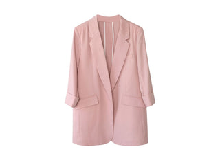 Relaxed Three-Quarter Sleeve Lightweight Blazer