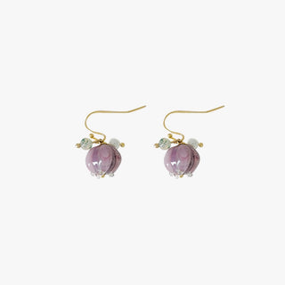 Vintage Purple Glass Flower Earrings | UNIUNI Style