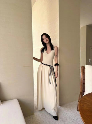 U-Neck Sleeveless Maxi Dress