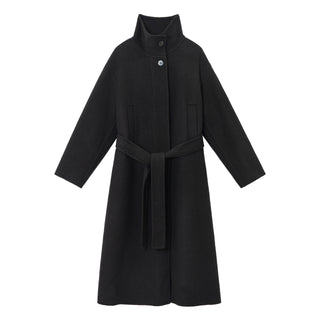 Stand Collar Long Alpaca Wool Coat