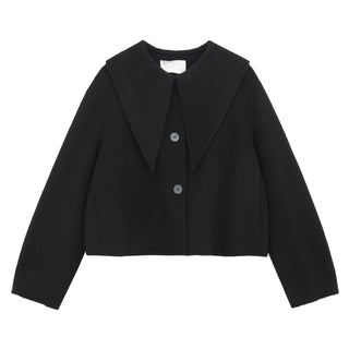 Pointed-collar Wool Jacket