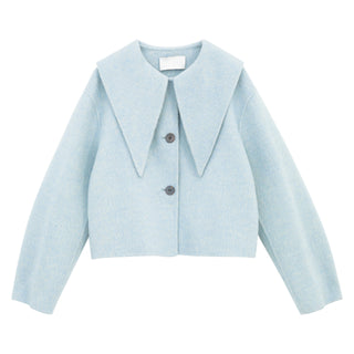 Pointed-collar Wool Jacket