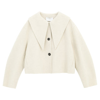 Pointed-collar Wool Jacket