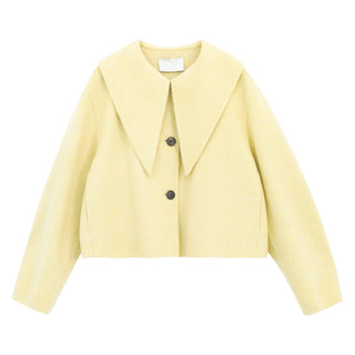 Pointed-collar Wool Jacket