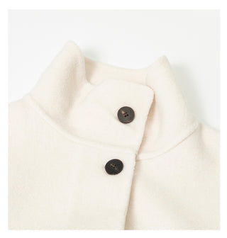 Stand Collar Long Alpaca Wool Coat