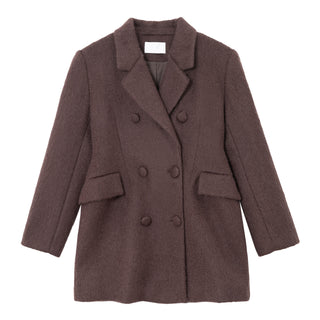 Textured Alpaca Wool Blazer Coat