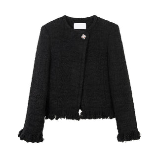 Fringed Edge Alpaca Coat