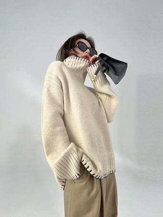 Wool-Cashmere Oversized Turtleneck Sweater