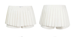 Pleated A-line Mini Skirt