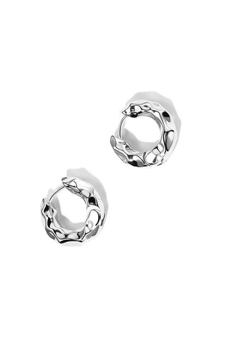 Metal Textured Hoop Earring