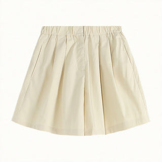 Wide-Leg Pleated Shorts