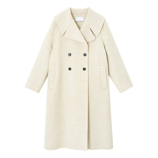 Large Collar Wool Alpaca Long Coat