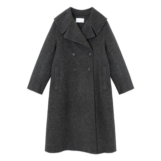 Large Collar Wool Alpaca Long Coat