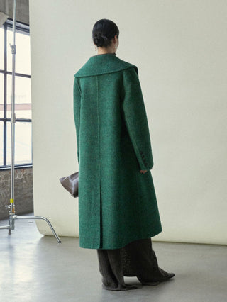 Large Collar Wool Alpaca Long Coat