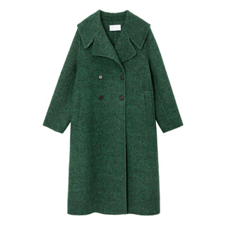 Large Collar Wool Alpaca Long Coat