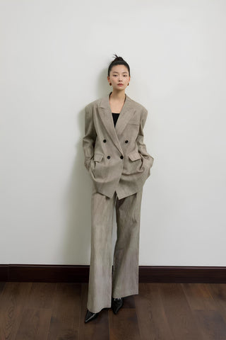 Relaxed Linen-blend Blazer Suit