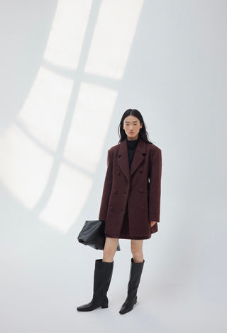 Textured Alpaca Wool Blazer Coat