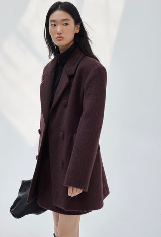 Textured Alpaca Wool Blazer Coat